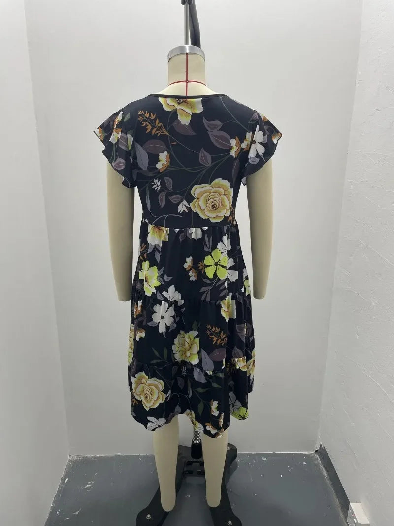 Women's Knee Length Flower Grace Dress