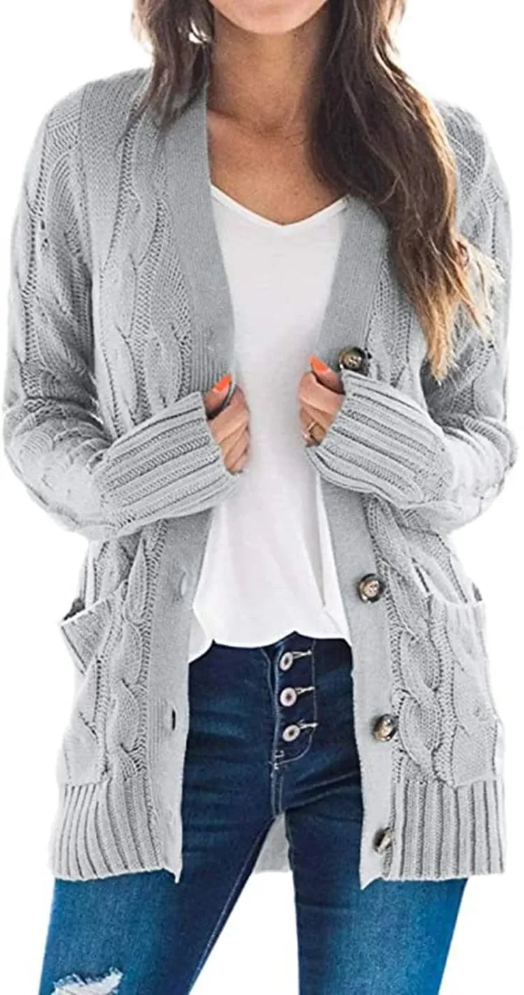 Women's Long Sleeve Knitted Top Jacket Cardigan