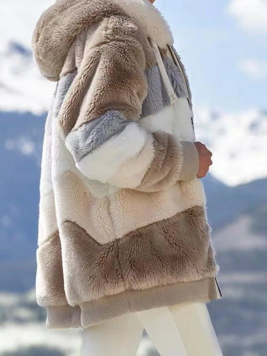 Casaco de inverno - elegante, macio e com capuz para sua diversão