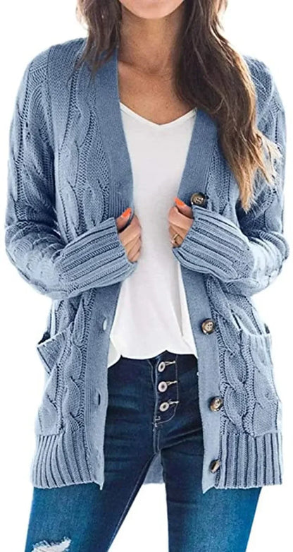 Women's Long Sleeve Knitted Top Jacket Cardigan