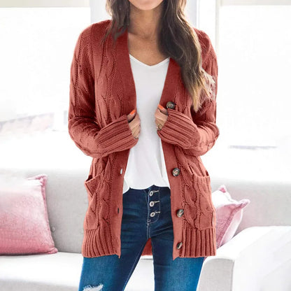 Women's Long Sleeve Knitted Top Jacket Cardigan