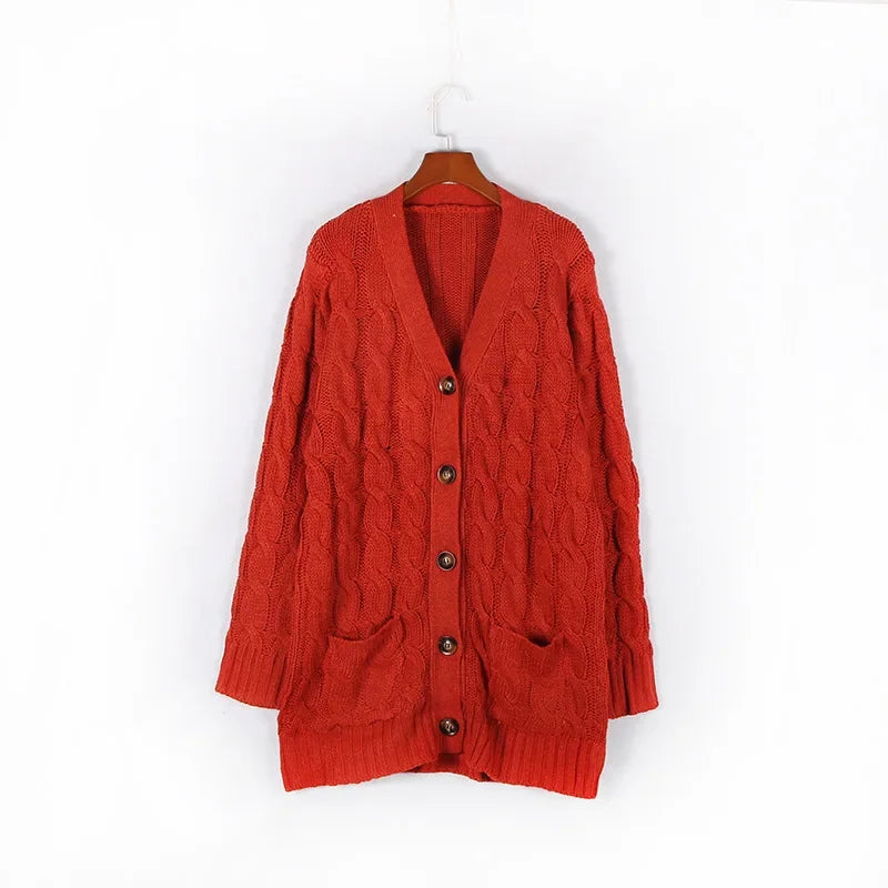 Women's Long Sleeve Knitted Top Jacket Cardigan