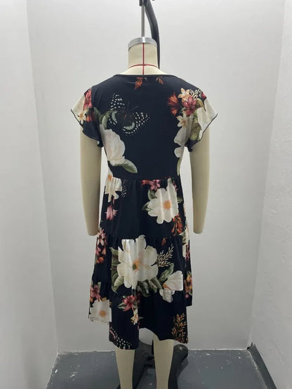 Women's Knee Length Flower Grace Dress