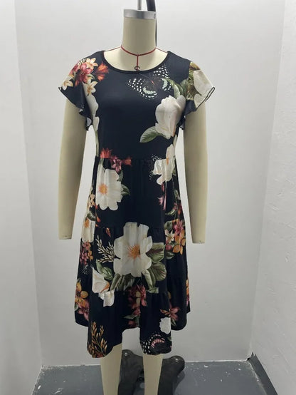 Women's Knee Length Flower Grace Dress