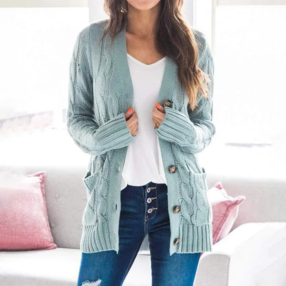 Women's Long Sleeve Knitted Top Jacket Cardigan