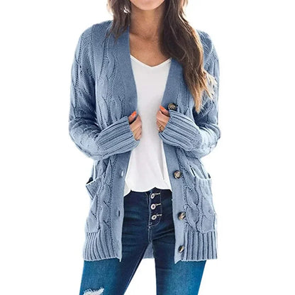 Women's Long Sleeve Knitted Top Jacket Cardigan