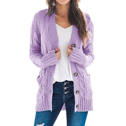 Women's Long Sleeve Knitted Top Jacket Cardigan