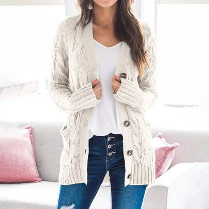 Women's Long Sleeve Knitted Top Jacket Cardigan