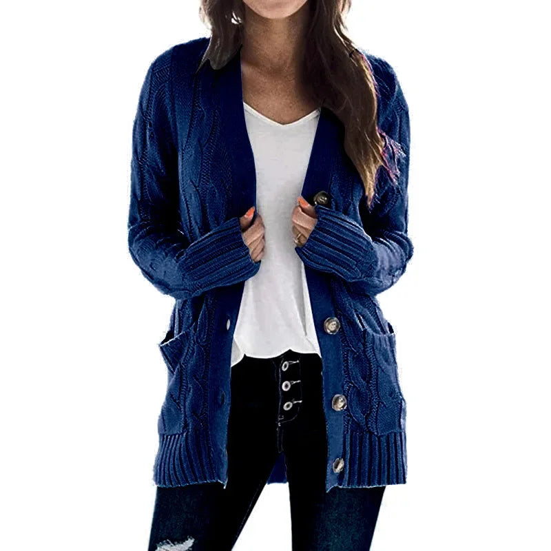 Women's Long Sleeve Knitted Top Jacket Cardigan