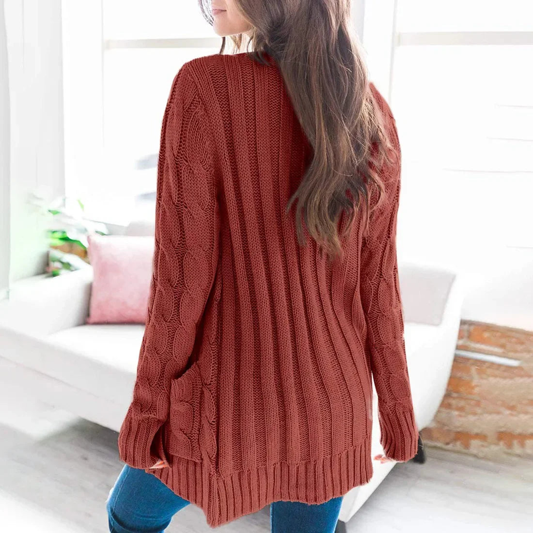 Women's Long Sleeve Knitted Top Jacket Cardigan