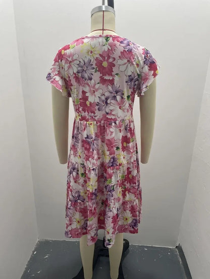 Women's Knee Length Flower Grace Dress