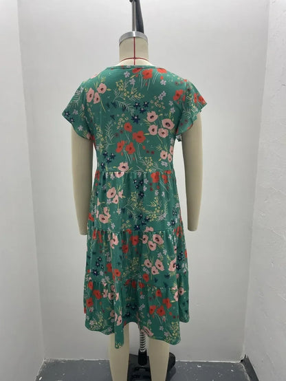 Women's Knee Length Flower Grace Dress