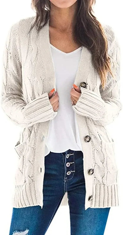 Women's Long Sleeve Knitted Top Jacket Cardigan