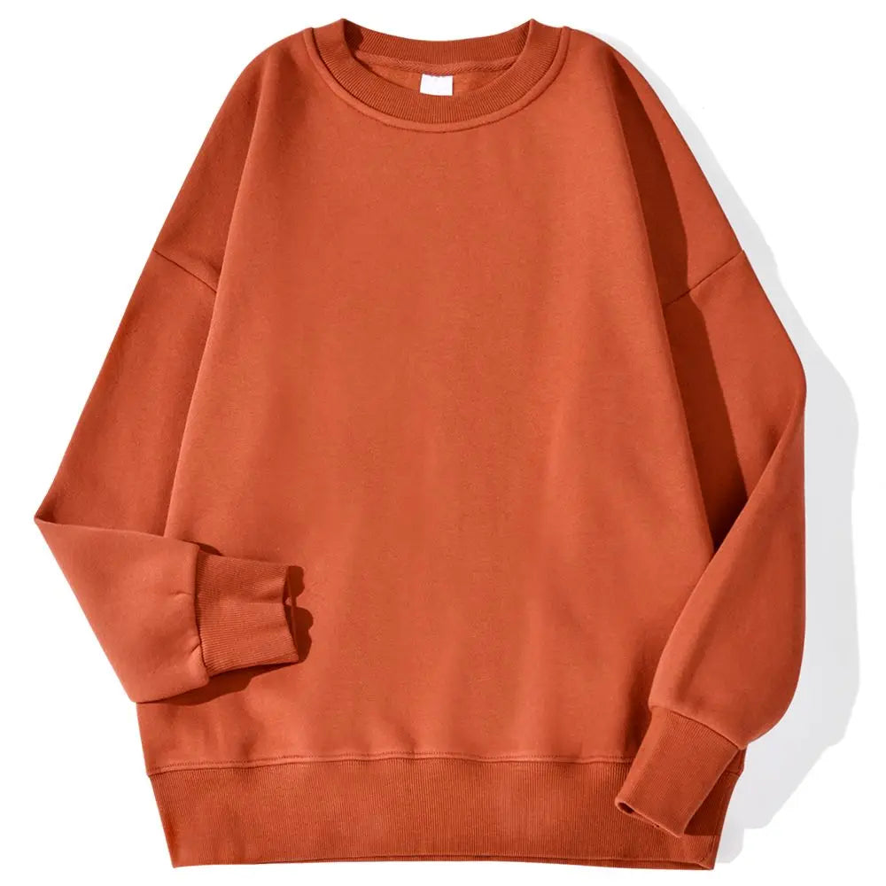 Autumn Winter Solid Warm Fleece Pullover