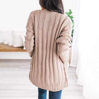 Women's Long Sleeve Knitted Top Jacket Cardigan