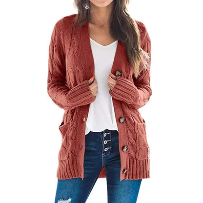 Women's Long Sleeve Knitted Top Jacket Cardigan