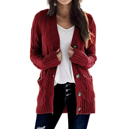 Women's Long Sleeve Knitted Top Jacket Cardigan