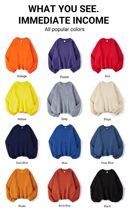 Autumn Winter Solid Warm Fleece Pullover