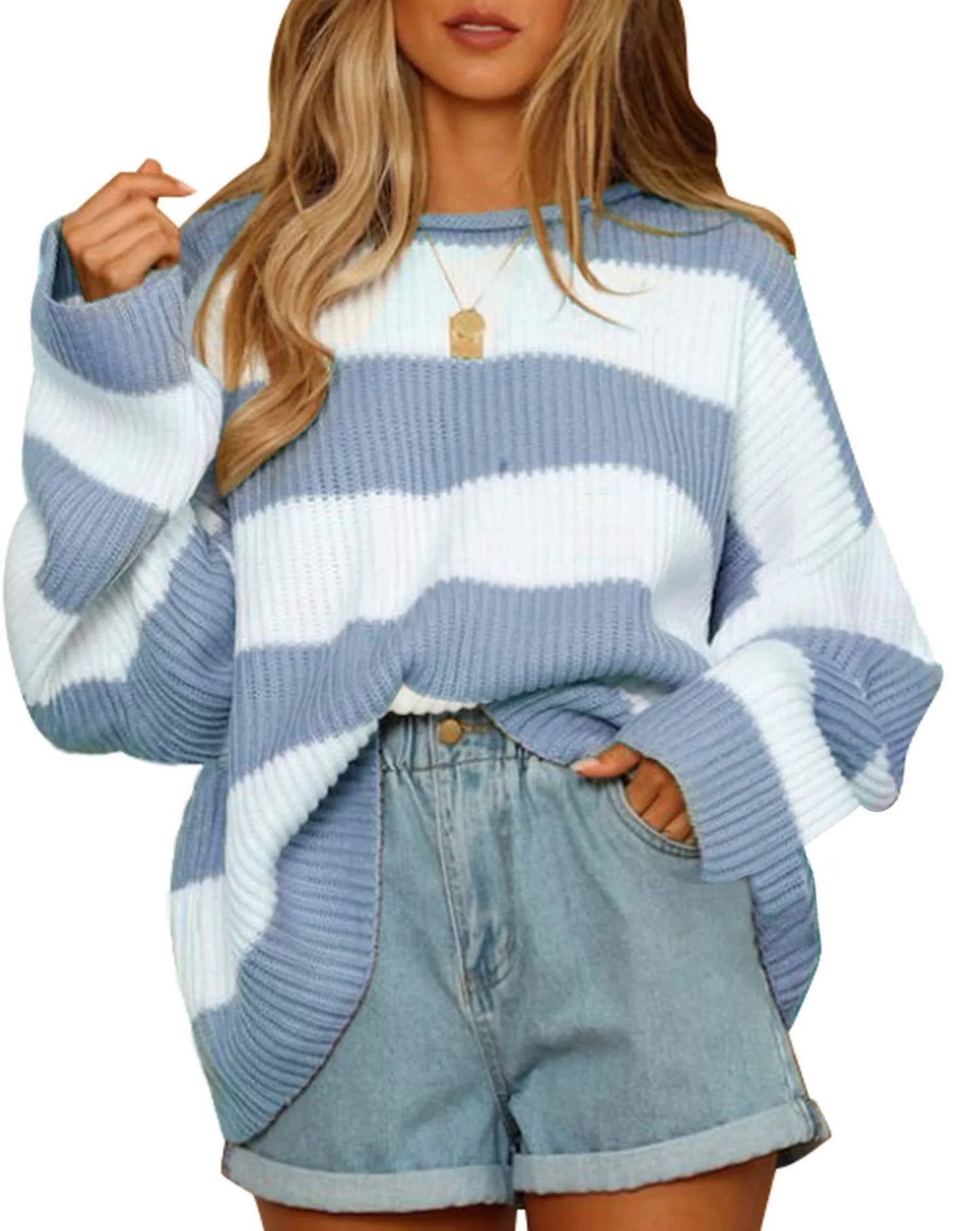 Striped Fall Long Sleeve Crew Neck