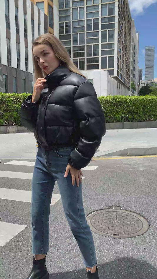 Casaco parka de inverno para um visual elegante e chamativo